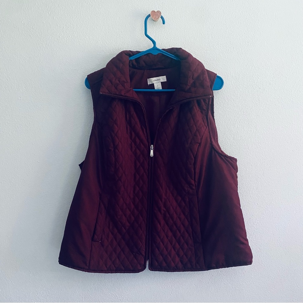 CJ Banks maroon quilted vest